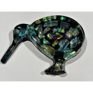 New Zealand Kiwi Bird Paua Abalone Shell Vintage Souvenir